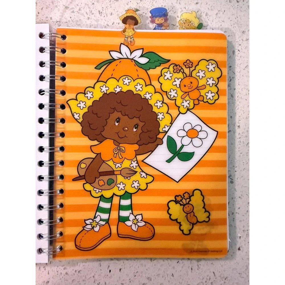 Strawberry Shortcake Spiral Journal 96 Sheets 4 Gel Pens Character Tabs Pink